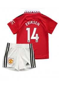 Manchester United Christian Eriksen #14 Babyklær Hjemme Fotballdrakt til barn 2022-23 Korte ermer (+ Korte bukser)